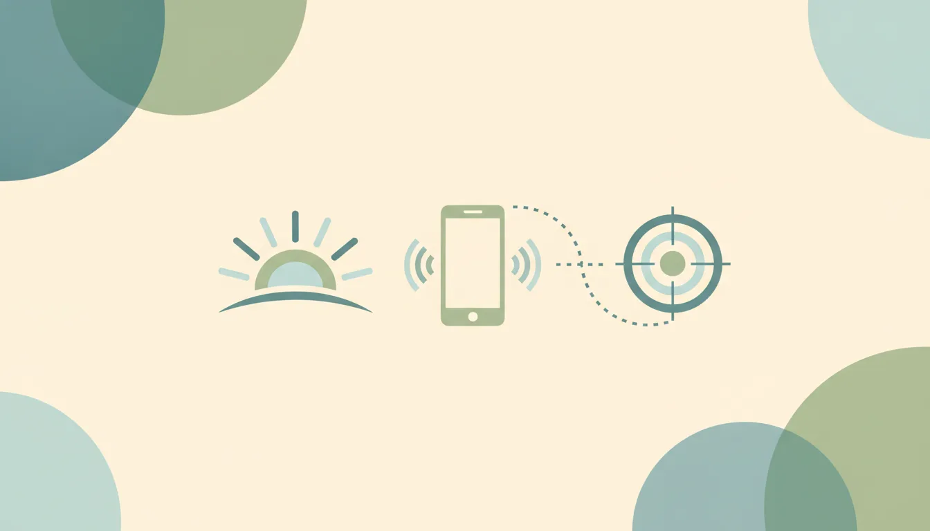 A small sunrise beside a phone with sound waves and a target, the alternatives to the Friday AI agent