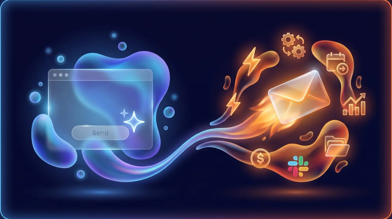 Google Gemini logo surrounded by alternative AI assistant icons floating above a chat window and search box