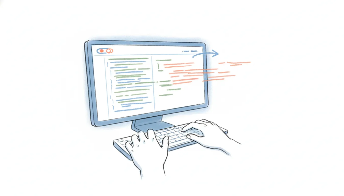 Illustration of a code editor with an AI agent panel, surrounded by alternative coding-assistant app icons and a credit meter