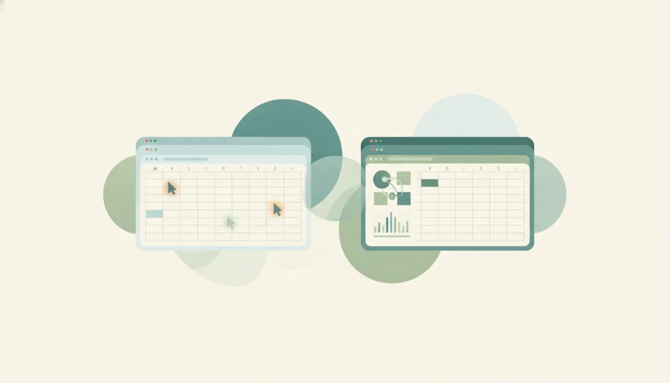 A Google Sheets icon and a Microsoft Excel icon side by side, representing a comparison between the two tools