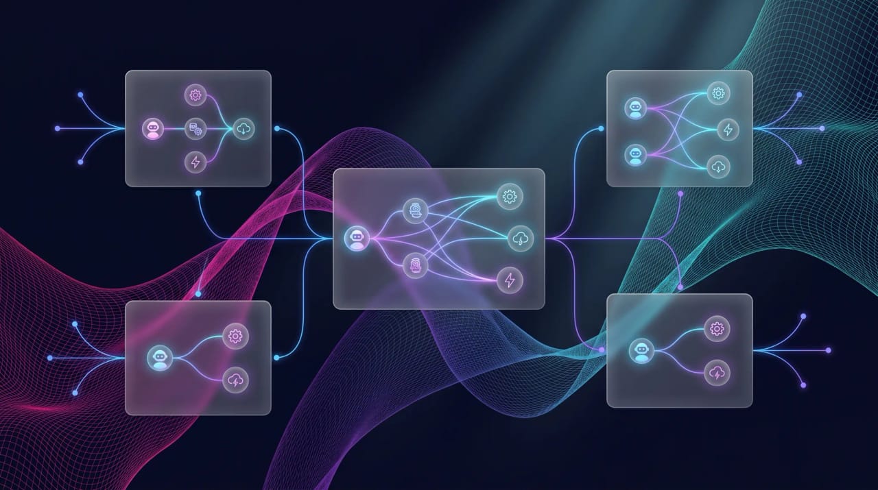 Gumloop logo surrounded by alternative no-code AI automation tool icons connected by workflow nodes