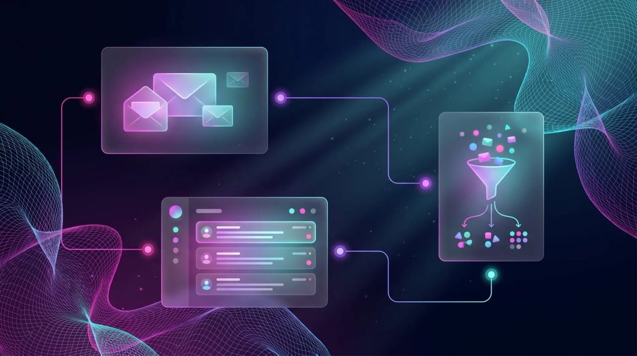 HeyHelp.ai logo surrounded by alternative AI help and support tool icons floating above a customer conversation