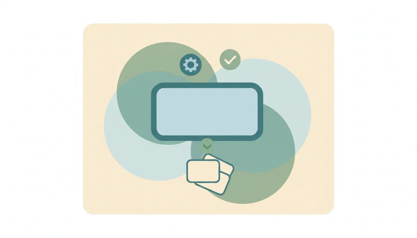 A form field on a document with a soft chevron opening a short stack of option tiles