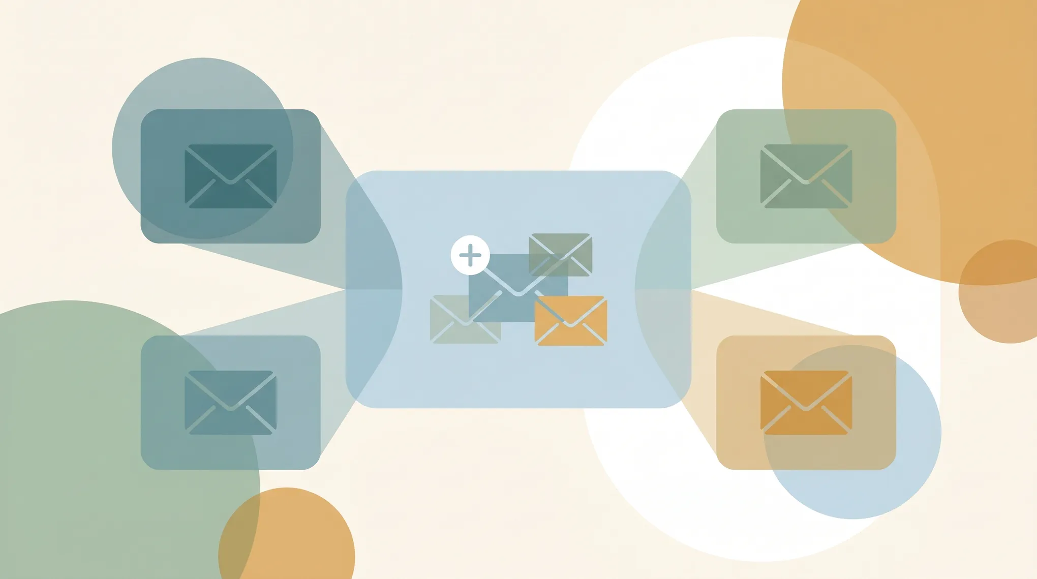 Gmail inbox with multiple account avatars stacked above it, representing managing several email addresses in one place