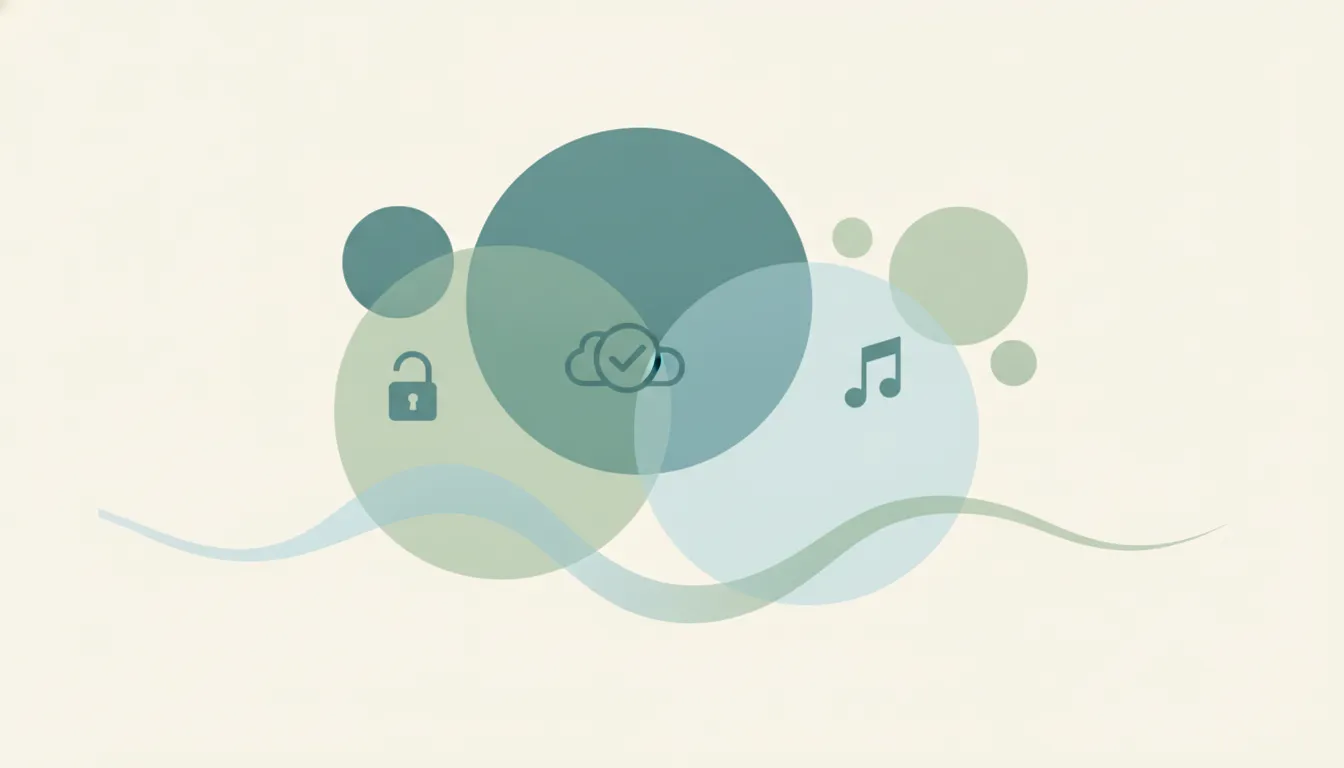 A soft waveform strip running along the base of a design canvas over layered circles