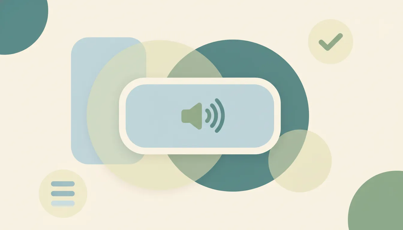 A slide with a small speaker icon and soft sound waves rippling outward