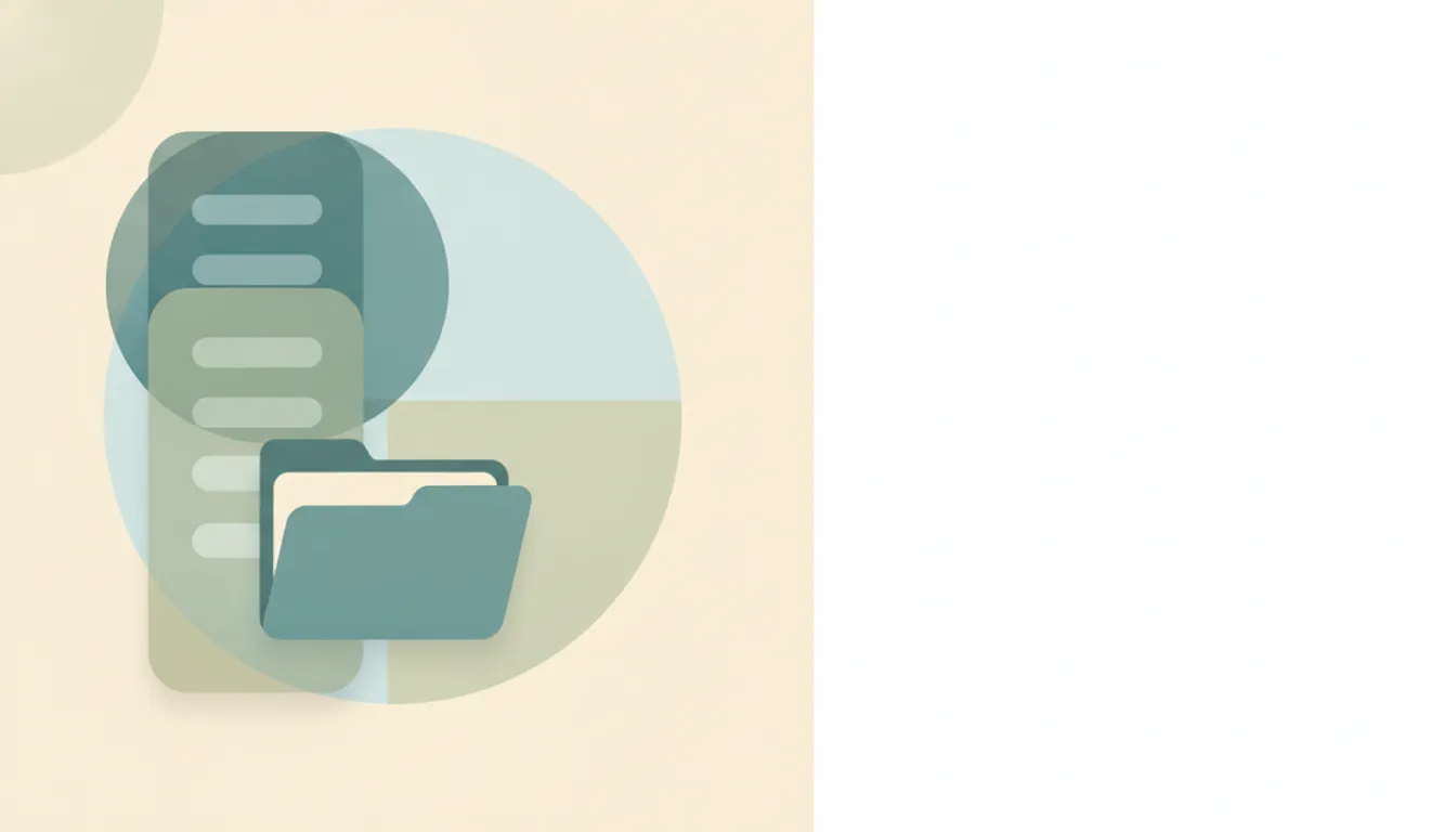 A soft folder icon docking into a file-manager sidebar over layered circles