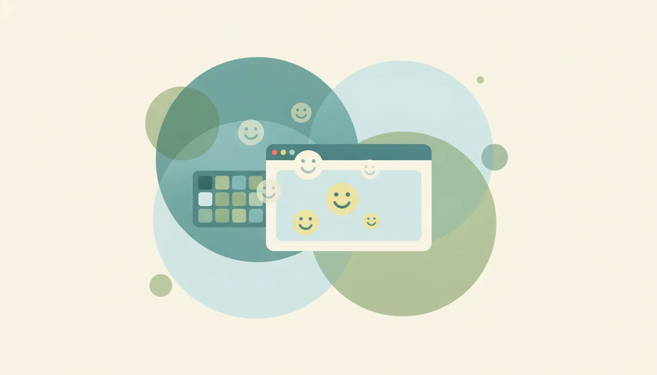 Outlook compose window with an open emoji picker showing a grid of colorful emoji being inserted into the email body