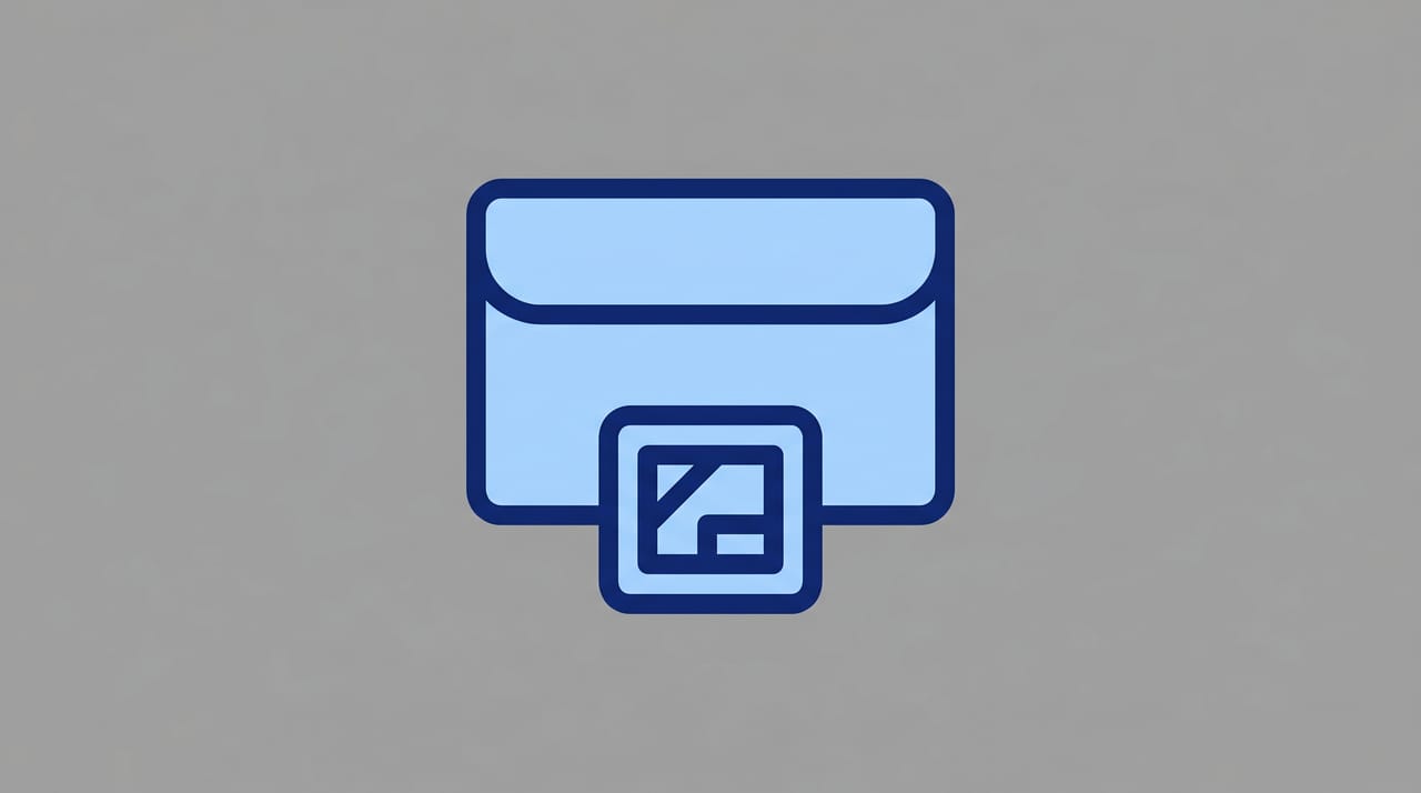 Outlook compose window displaying an email signature with an inline logo image and hyperlinked branding