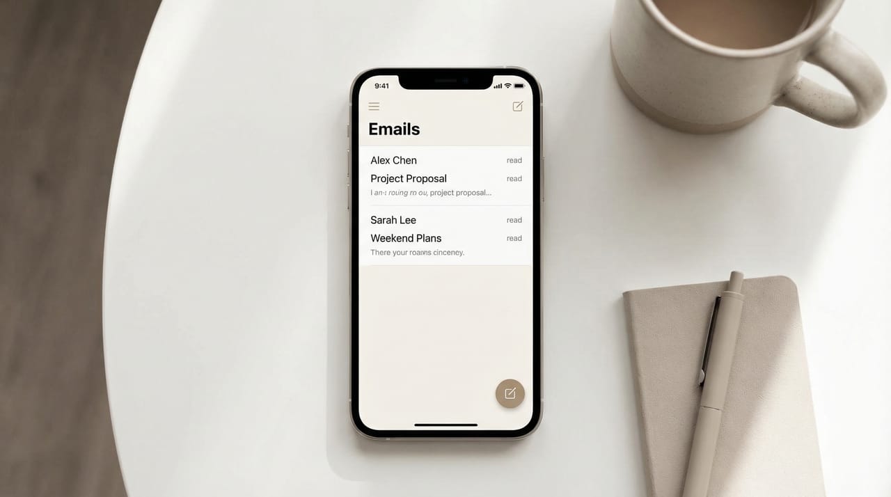 Tangled email threads transforming into a clean calendar booking link, illustrating an end to scheduling chaos