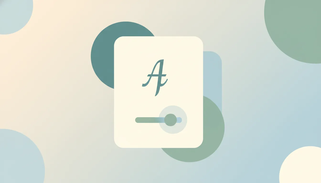 A note page showing a soft sample line in a new typeface with a font menu beside it