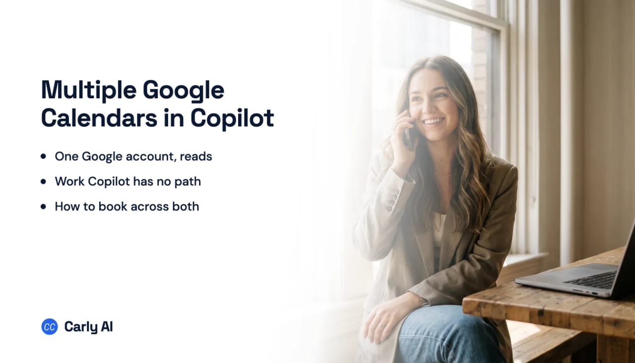 Several Google Calendar accounts connected to a single AI assistant