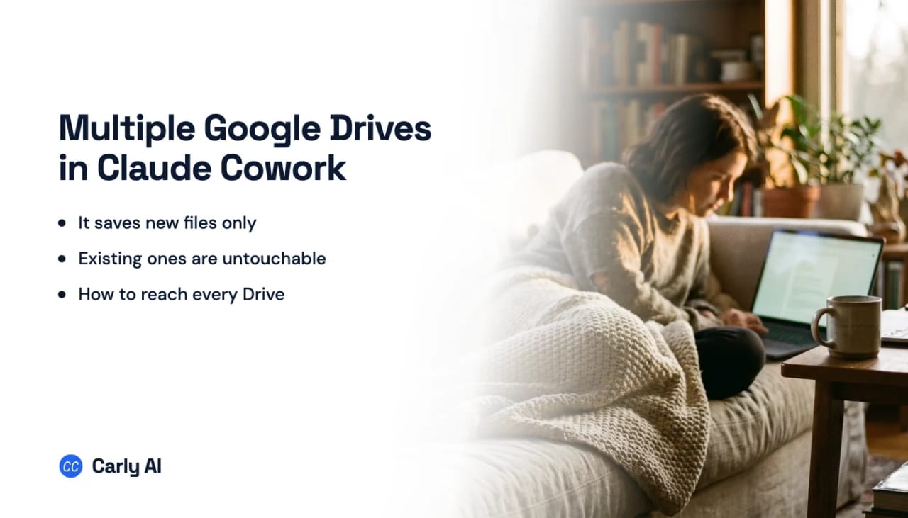 Several Google Drive accounts connected to a single Claude Cowork session