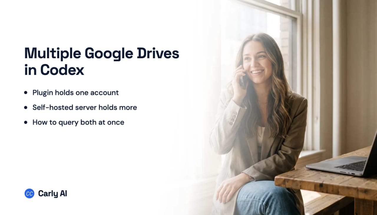 Two Google Drive accounts reaching a single Codex session through one MCP server