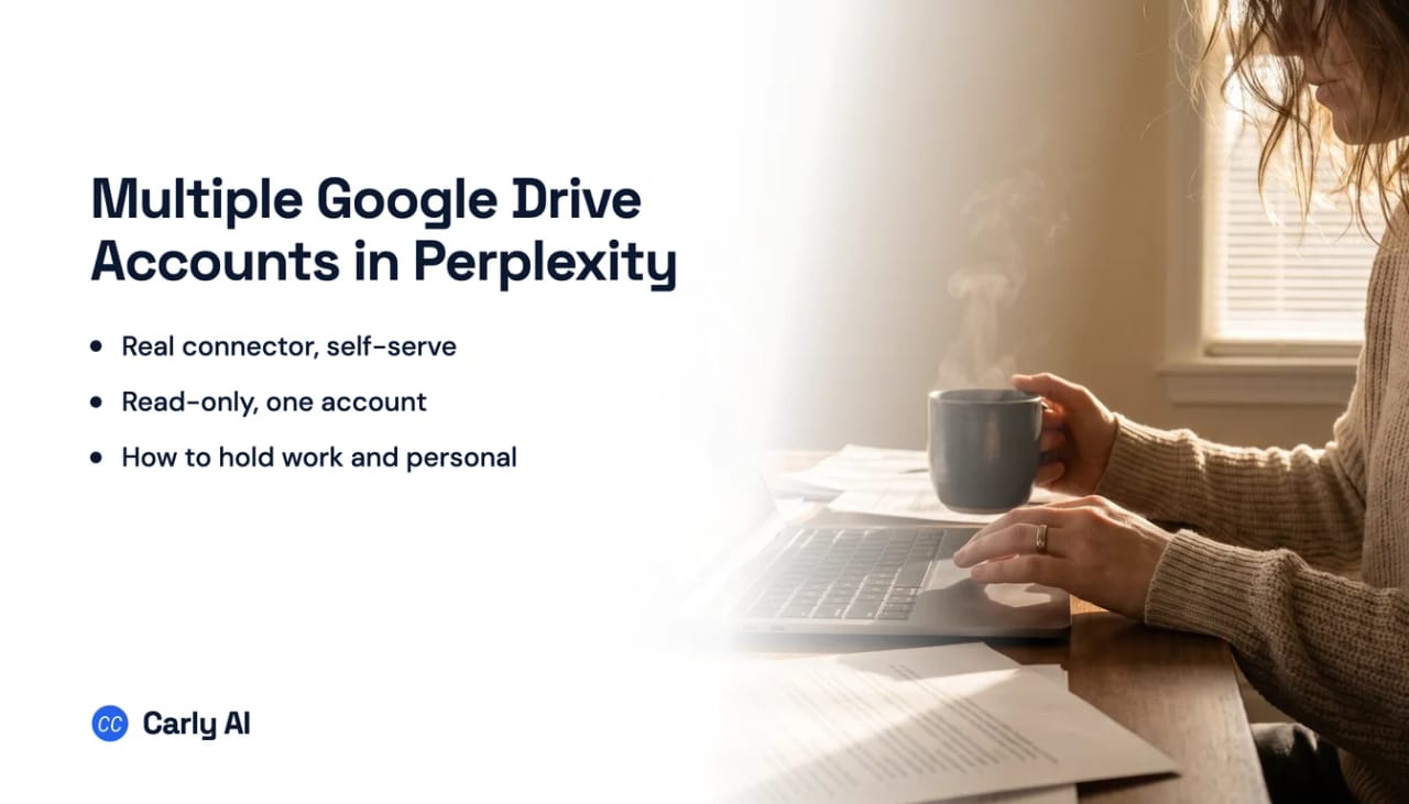 Two Google Drive accounts connected to a single Perplexity assistant