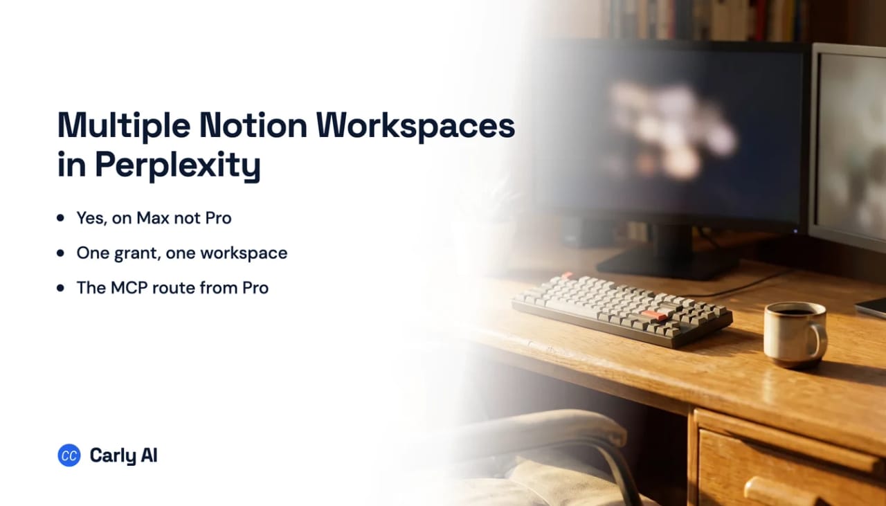 Several Notion workspaces connected to a single Perplexity assistant