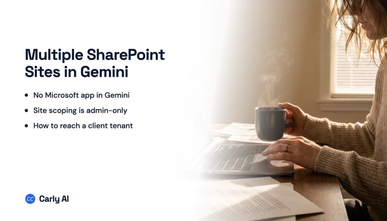 Several SharePoint document libraries connected to a single Gemini Enterprise data store