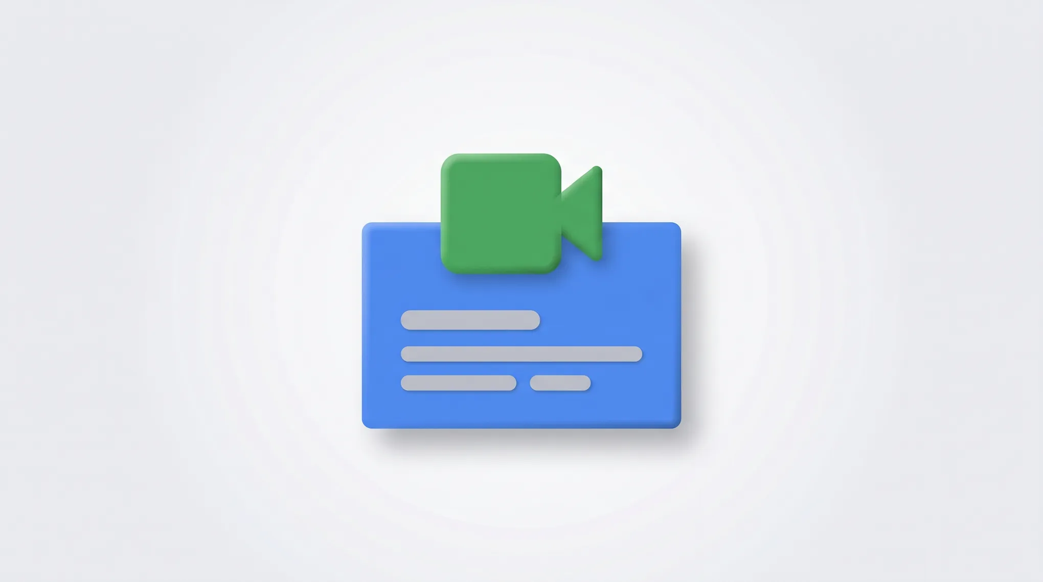 Google Meet video icon with a generated meeting link appearing from a calendar event and a browser URL