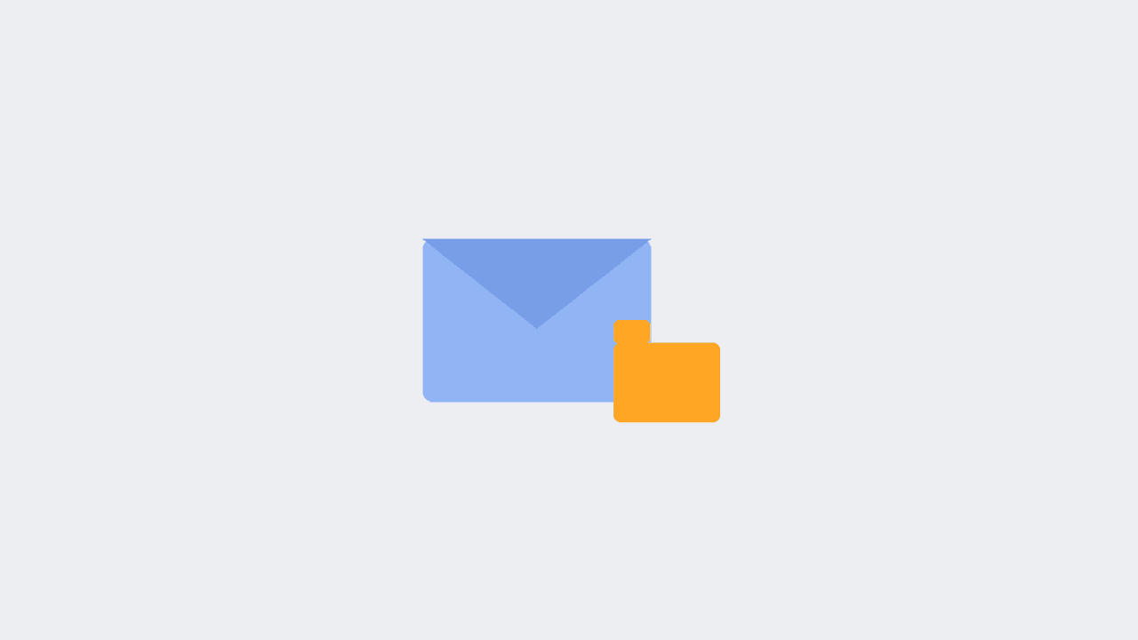 Gmail sidebar with new folder labels being created and emails sliding into them for organization