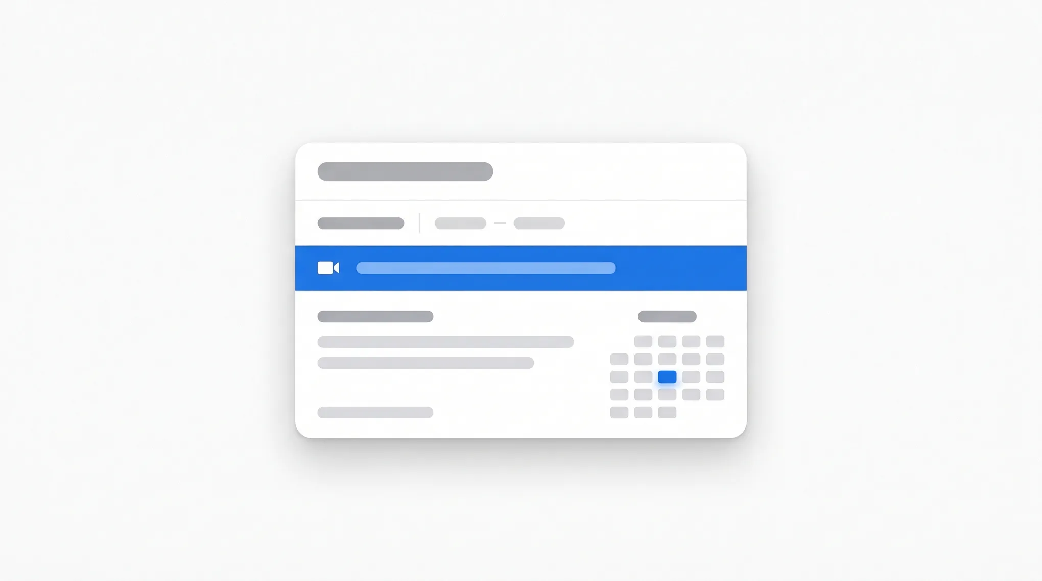 Outlook calendar event with a generated meeting link icon and a teams or video conference badge