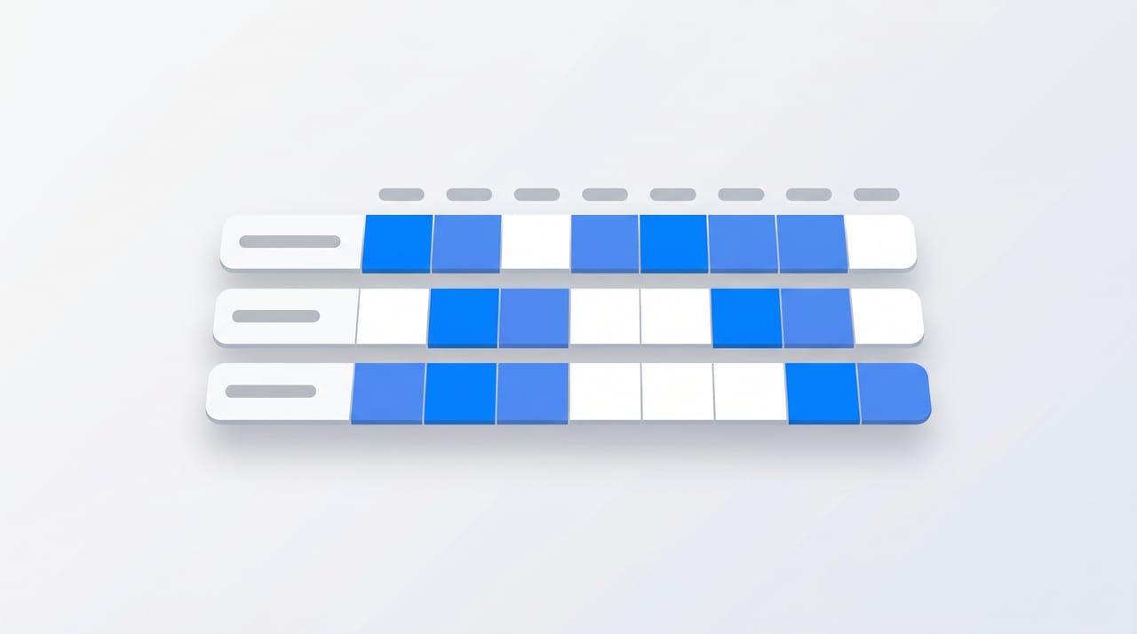 Illustration of overlapping Google Calendars with green available slots highlighted and a checkmark on a shared meeting time