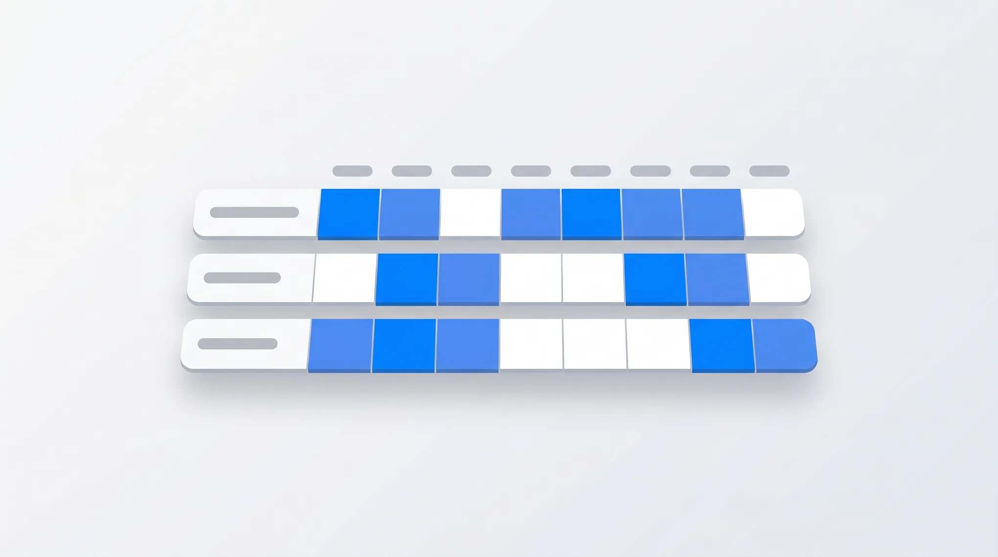 Illustration of overlapping Google Calendars with green available slots highlighted and a checkmark on a shared meeting time