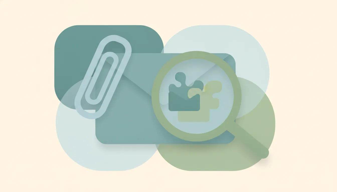 Illustration of an Outlook mailbox with oversized email attachments sorted to the top of the message list