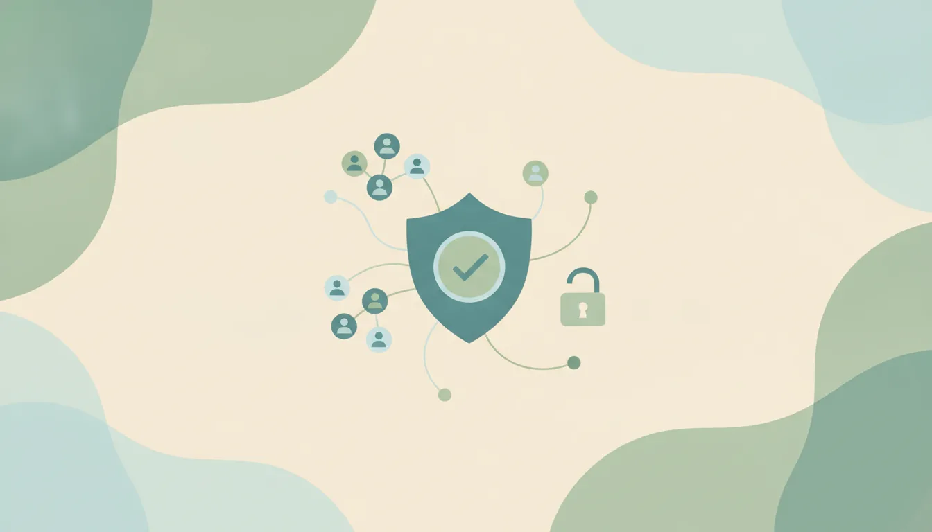 An administrator's shield with a check mark unlocking access for a group of users