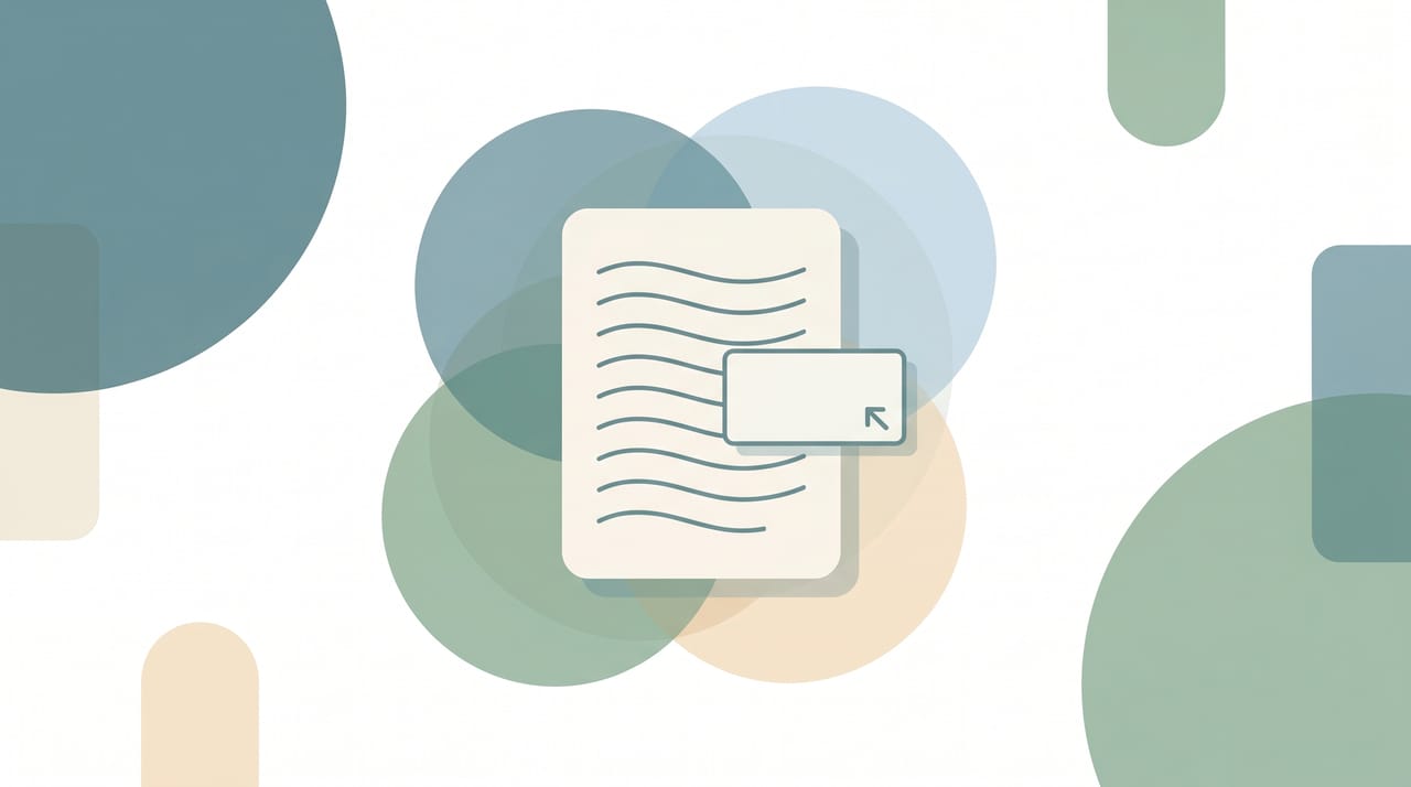 Illustration of a Google Docs page with a floating text box overlay surrounded by drawing and shape tool icons