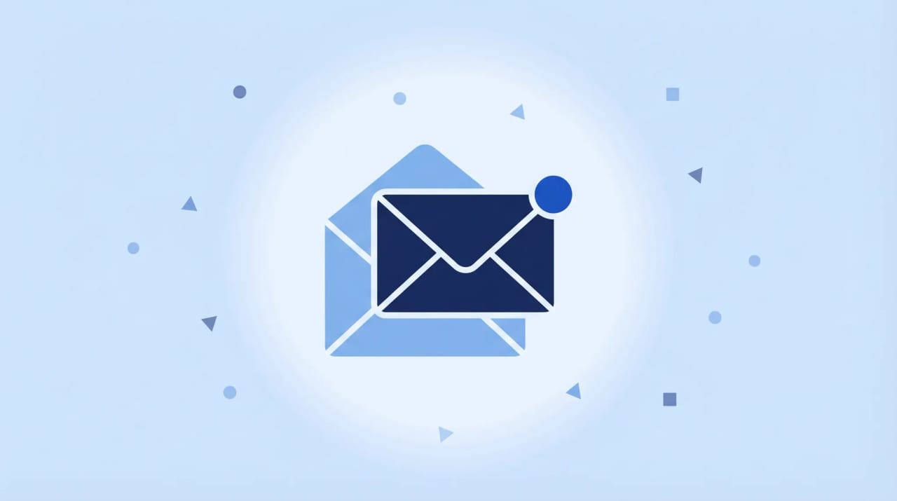 Illustration of an Outlook message being toggled from read to bold unread state with a blue dot indicator icon