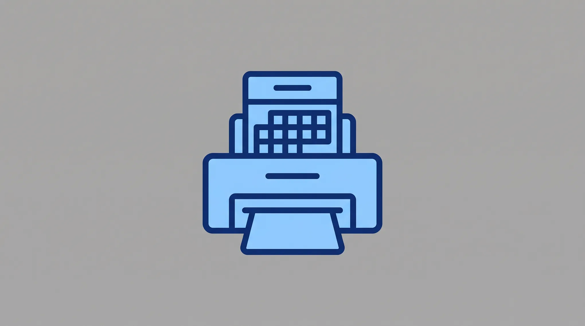 Illustration of an Outlook calendar page exiting a printer with daily, weekly, and monthly view layouts on paper