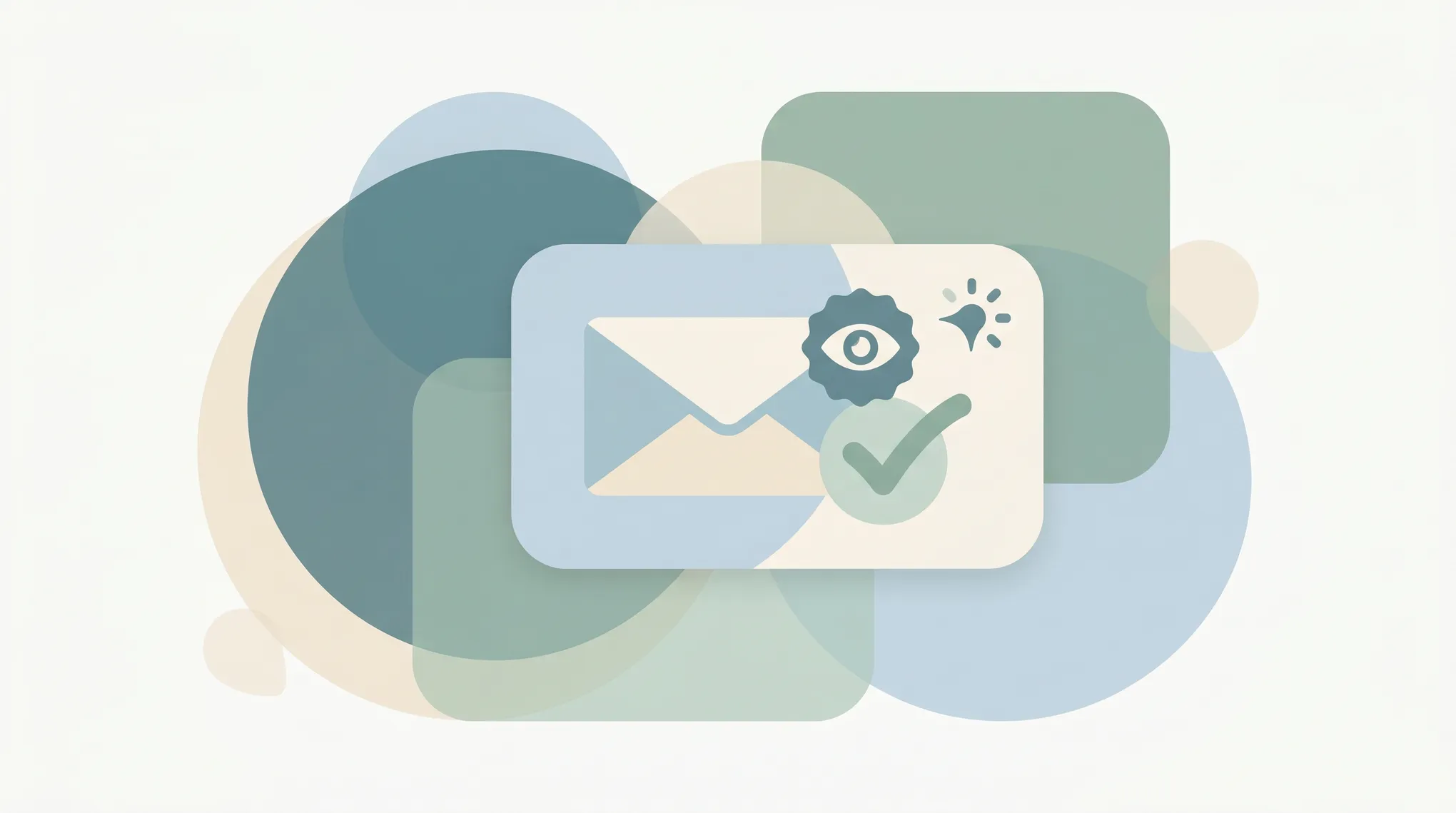 Illustration of a Gmail message envelope with a checkmark badge confirming the recipient opened and read the email