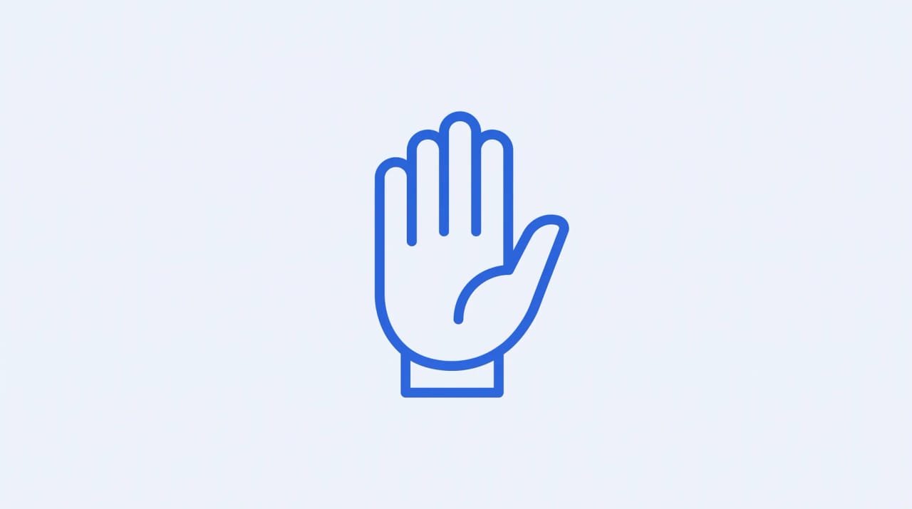 A person's hand politely declining an overloaded calendar full of meeting invites, keeping one block of focused time protected