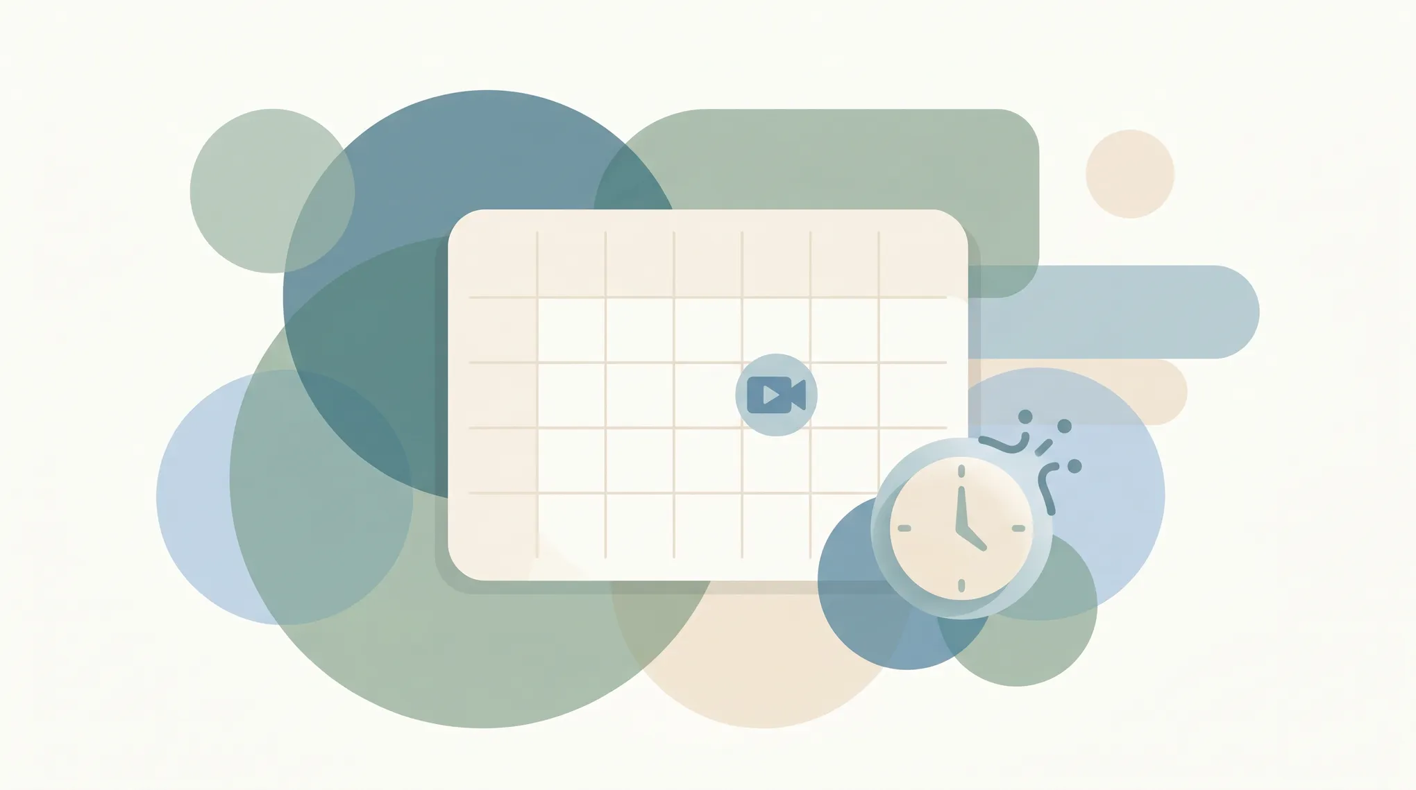 A calendar grid with a video-camera badge on a date, representing a scheduled Zoom meeting
