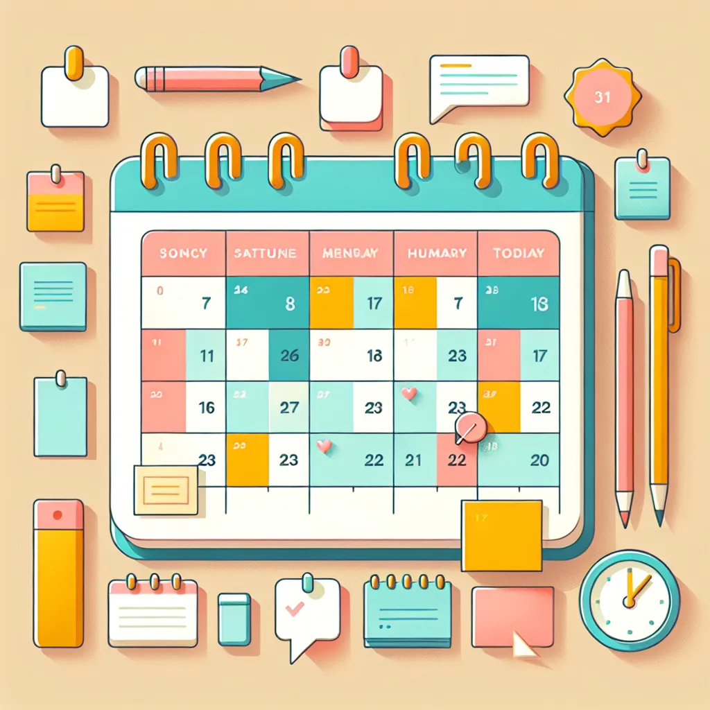 Illustrated Outlook calendar with sharing icons, permission badges, and a link arrow connecting it to colleagues