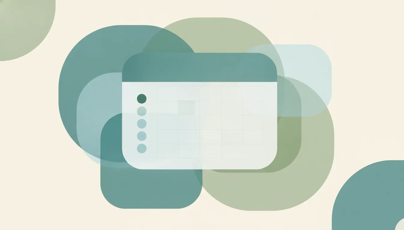 Illustration of a Google Calendar month view with small numbered labels marking each week down the left side
