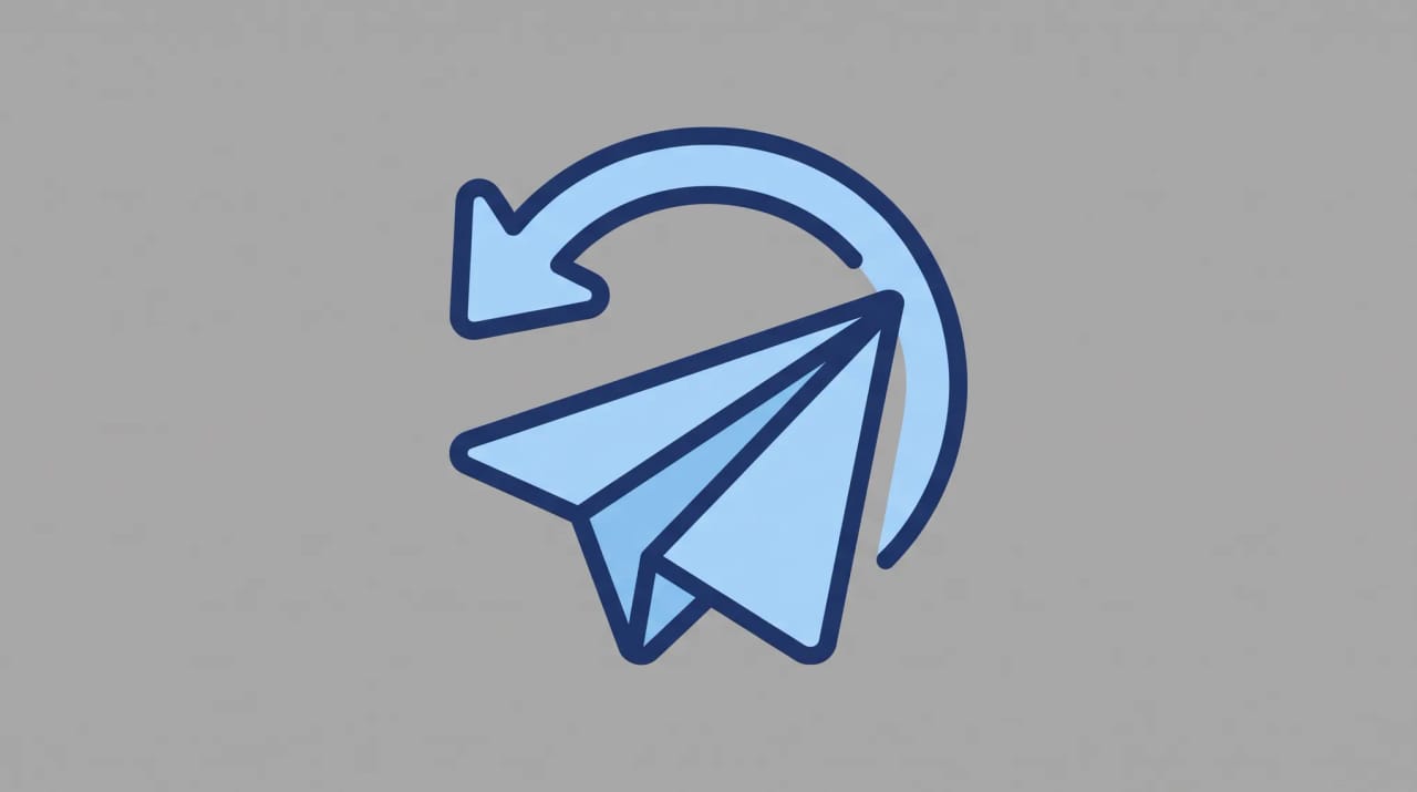 Outlook email illustration with an undo arrow pulling a sent message back from a paper plane mid-flight