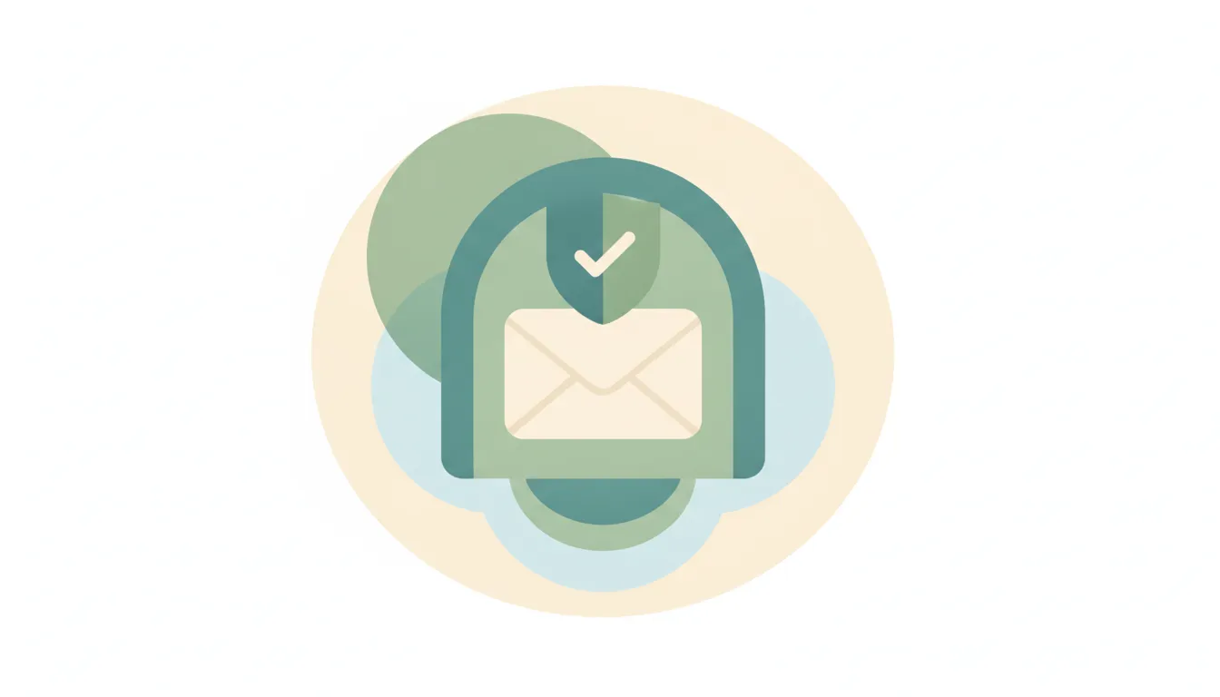 Illustration of an Outlook inbox with a trusted sender being added to a safe senders list and bypassing the junk folder