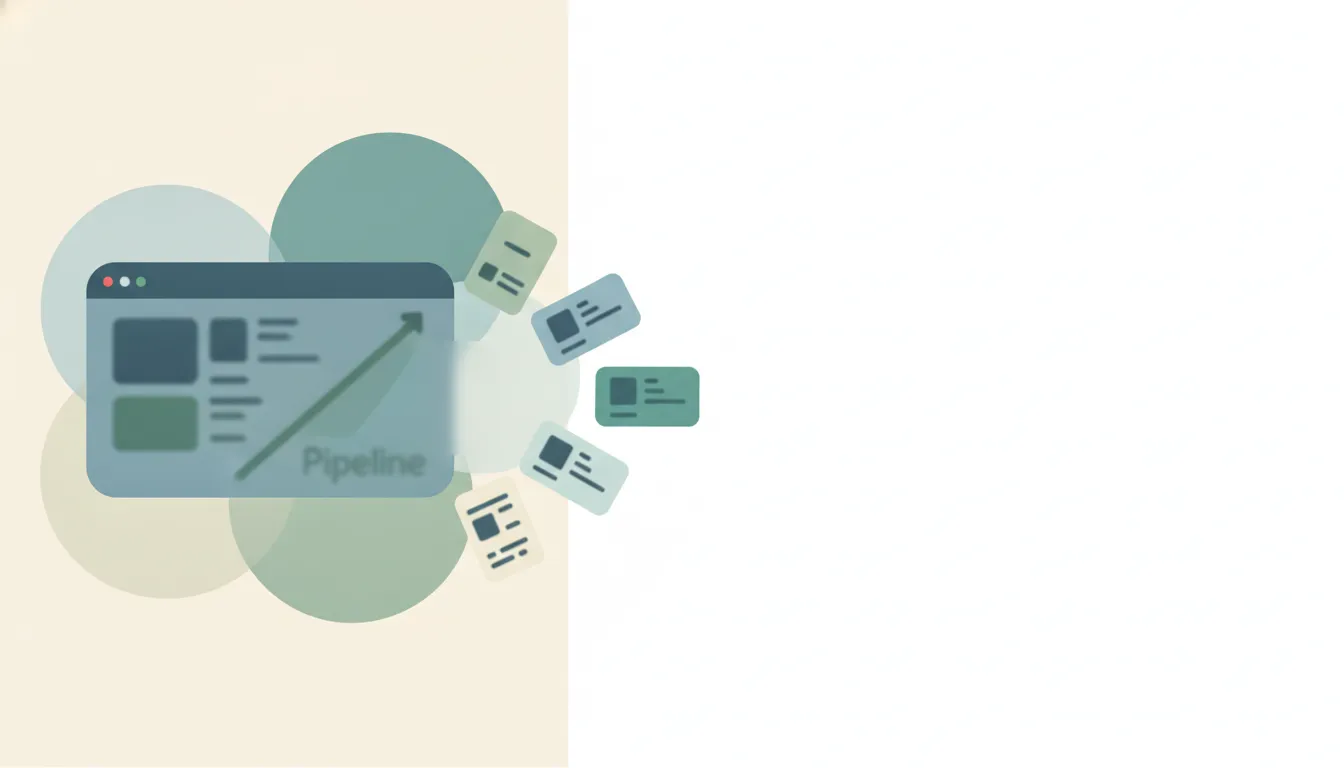 Illustration of a CRM pipeline splitting into eight alternative paths, with a steep price cliff on the HubSpot branch