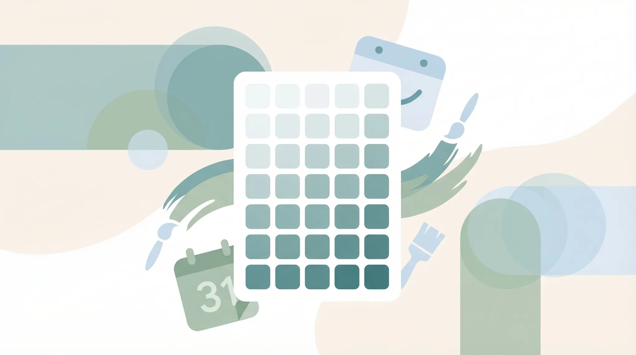 Group availability grid illustration with overlapping schedules and check marks finding the best meeting time