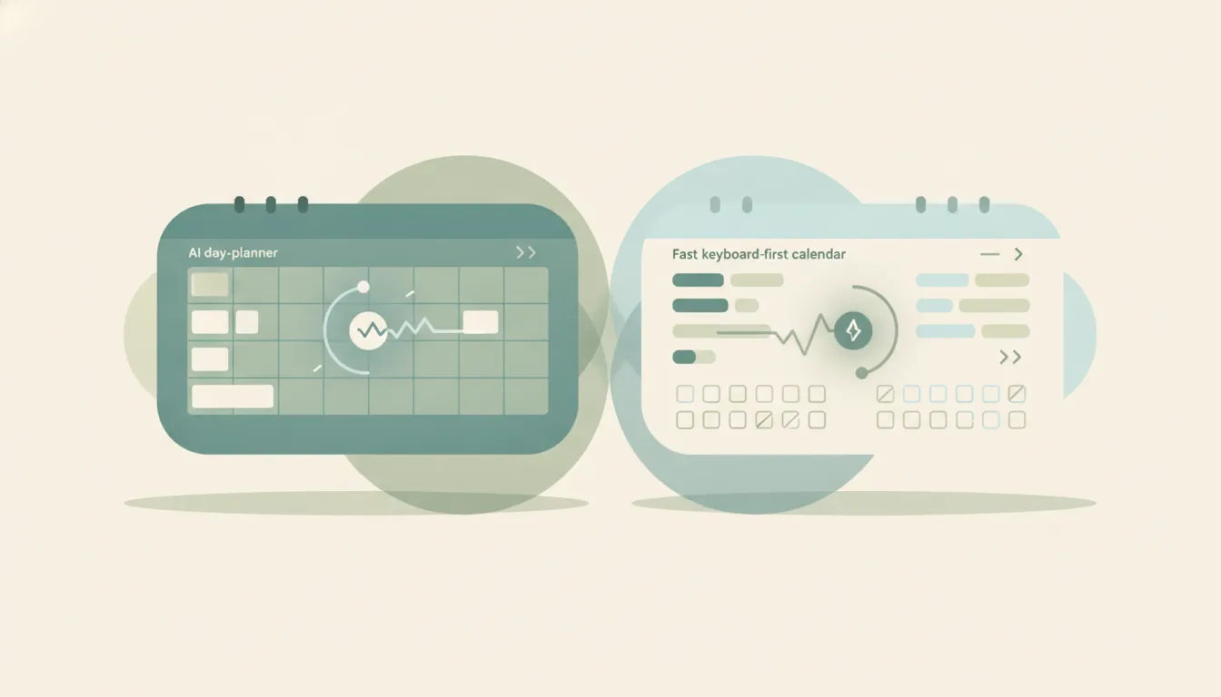 A Morgen icon and a Vimcal icon side by side, representing a comparison between the two tools