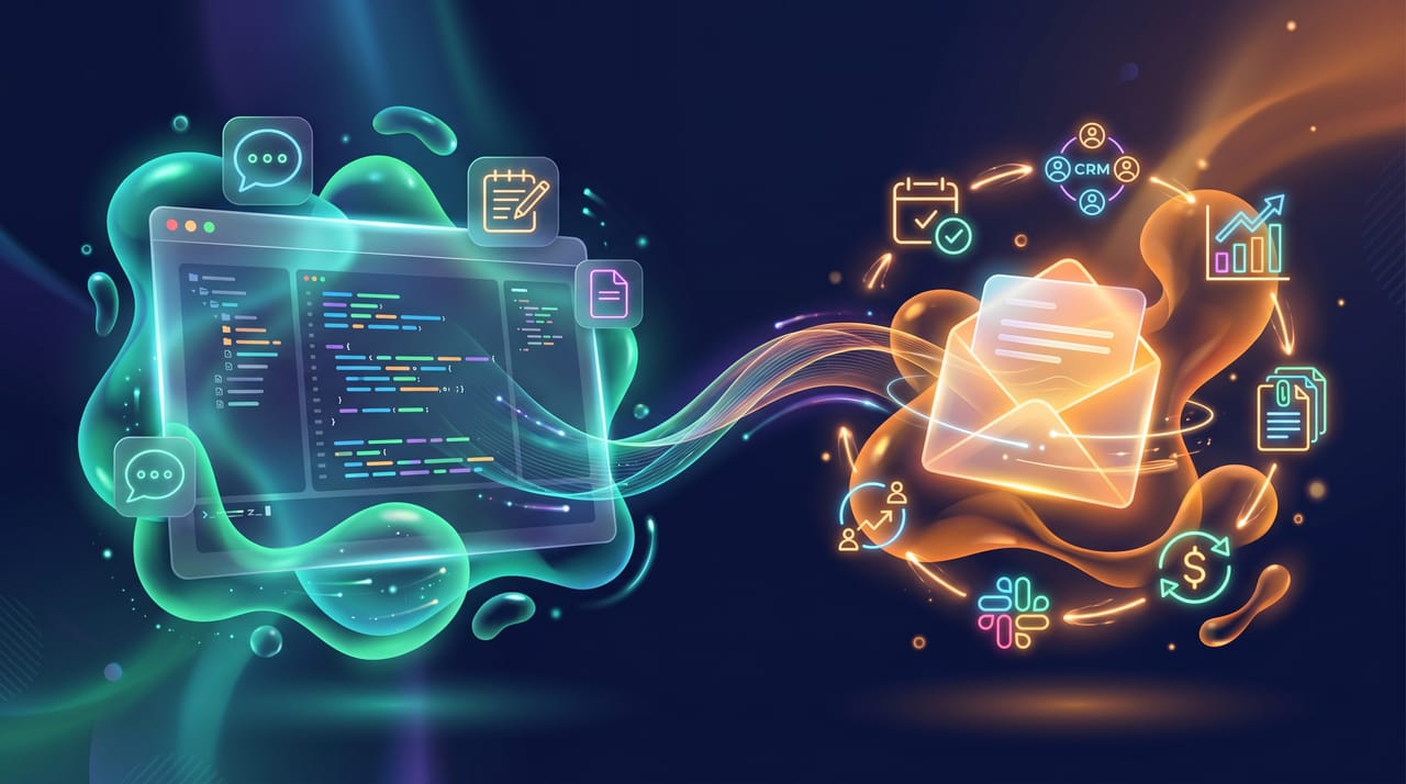 Grid of AI coding assistant icons floating around a code editor representing OpenAI Codex alternatives
