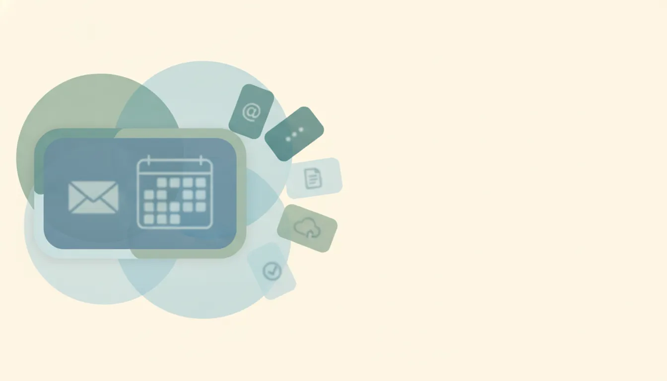 Illustration of the Outlook icon fading beside a row of alternative email client app icons on a desk