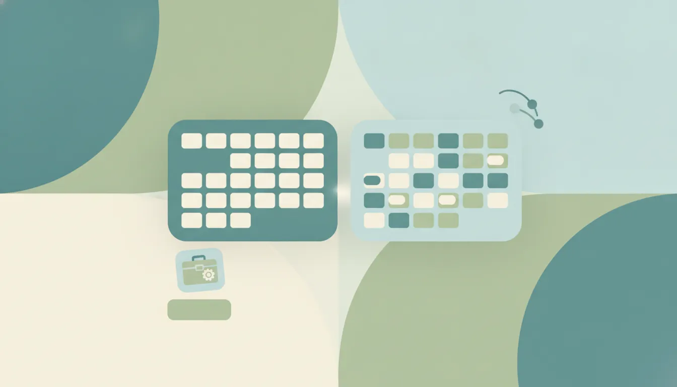 An Outlook Calendar icon and a Google Calendar icon side by side, representing a comparison between the two calendar apps