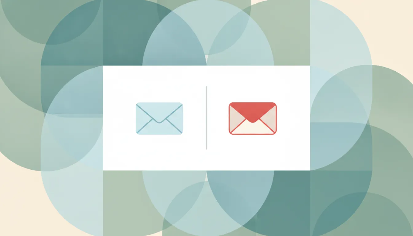 An Outlook icon and a Gmail icon side by side, representing a comparison between the two email services
