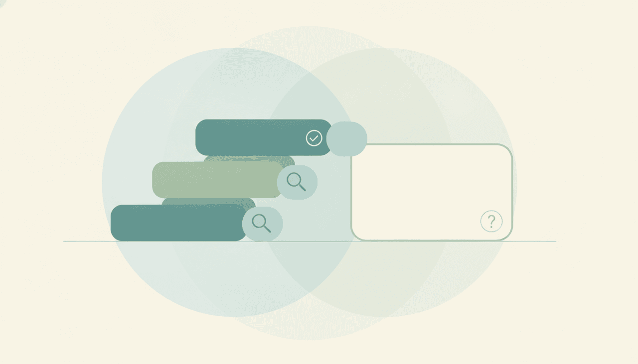 Ascending plan cards with price tags beside an answer card, illustrating answer-engine subscription tiers