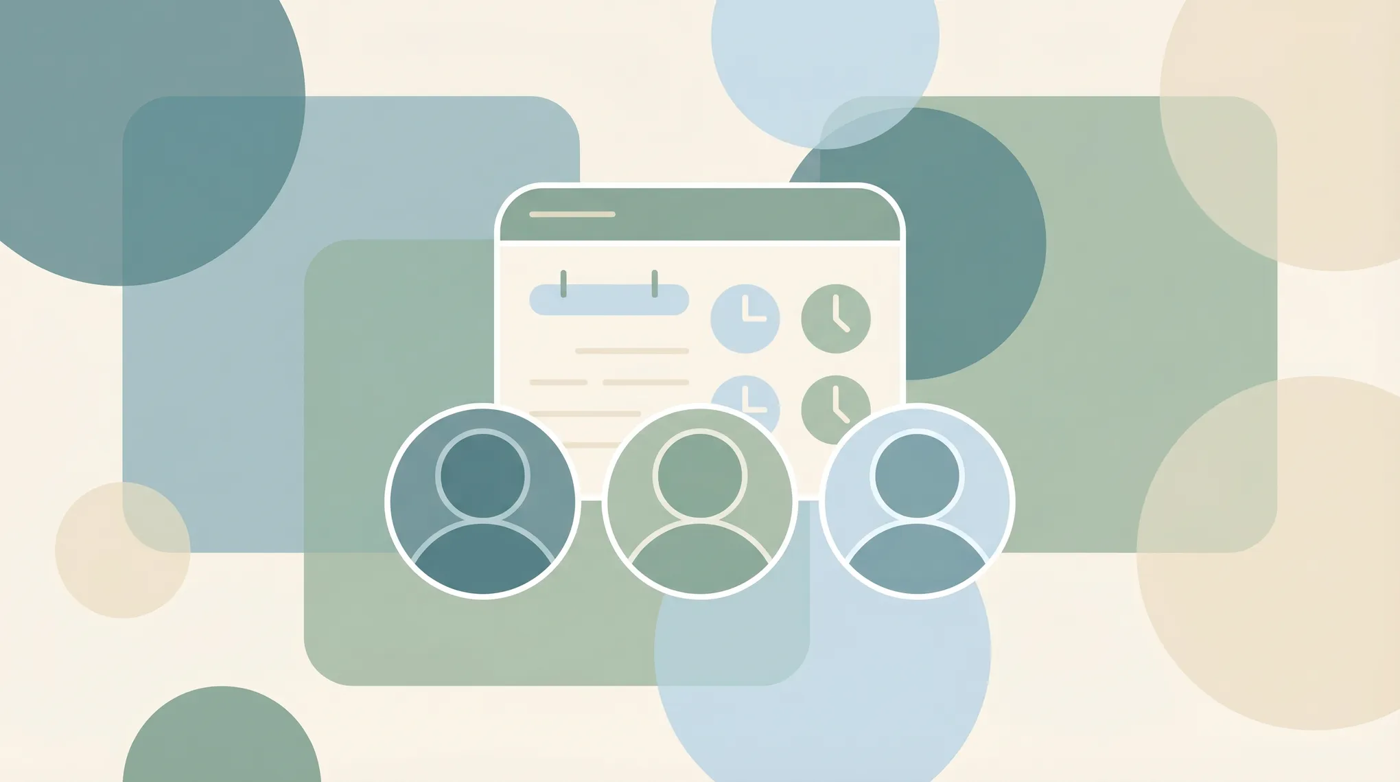 Grid of multi-staff appointment scheduling app icons floating around a booking calendar representing Picktime alternatives