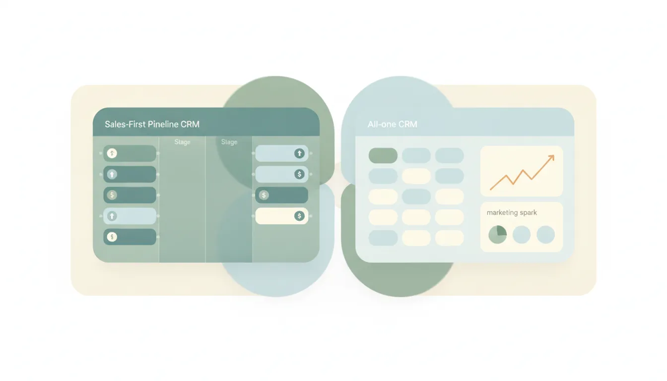 A Pipedrive icon and a HubSpot icon side by side, representing a comparison between the two tools