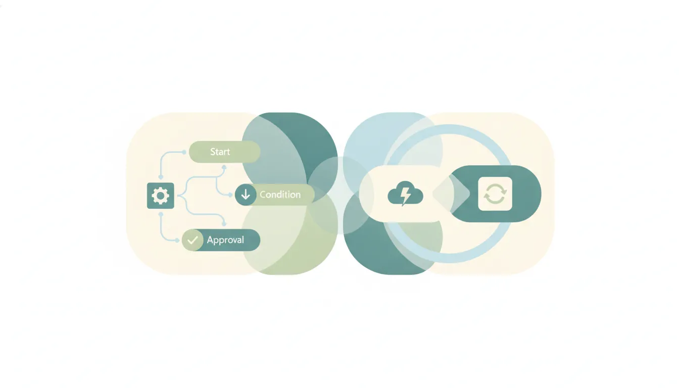 A Microsoft Power Automate icon and a Zapier icon side by side, representing a comparison between the two tools