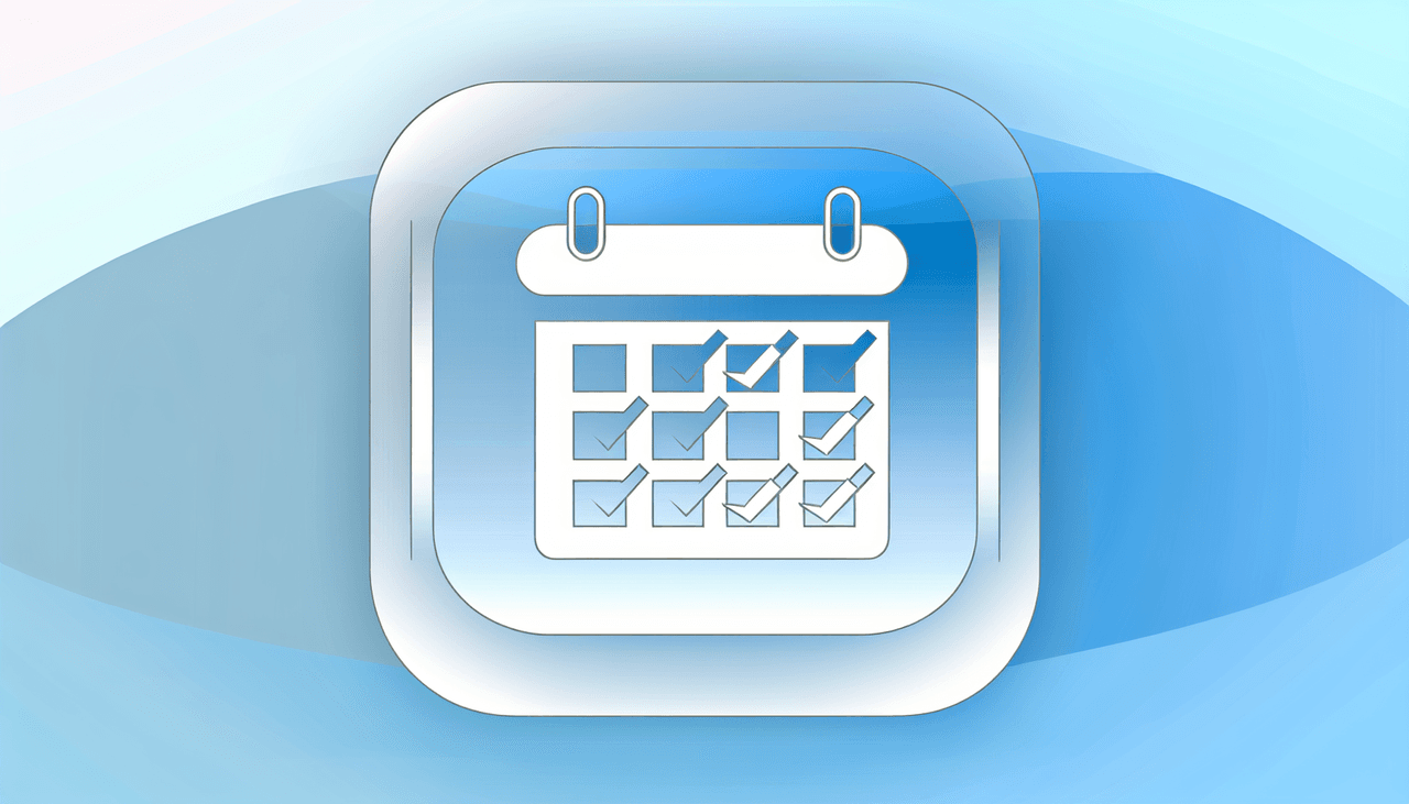 Illustrated calendar with an AI assistant proposing meeting times and removing the email back-and-forth thread